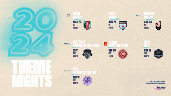 San Diego Wave FC Announces 2024 Theme Nights Launch Half Quarter   2024 AllThemeNights 16x9 600x337 