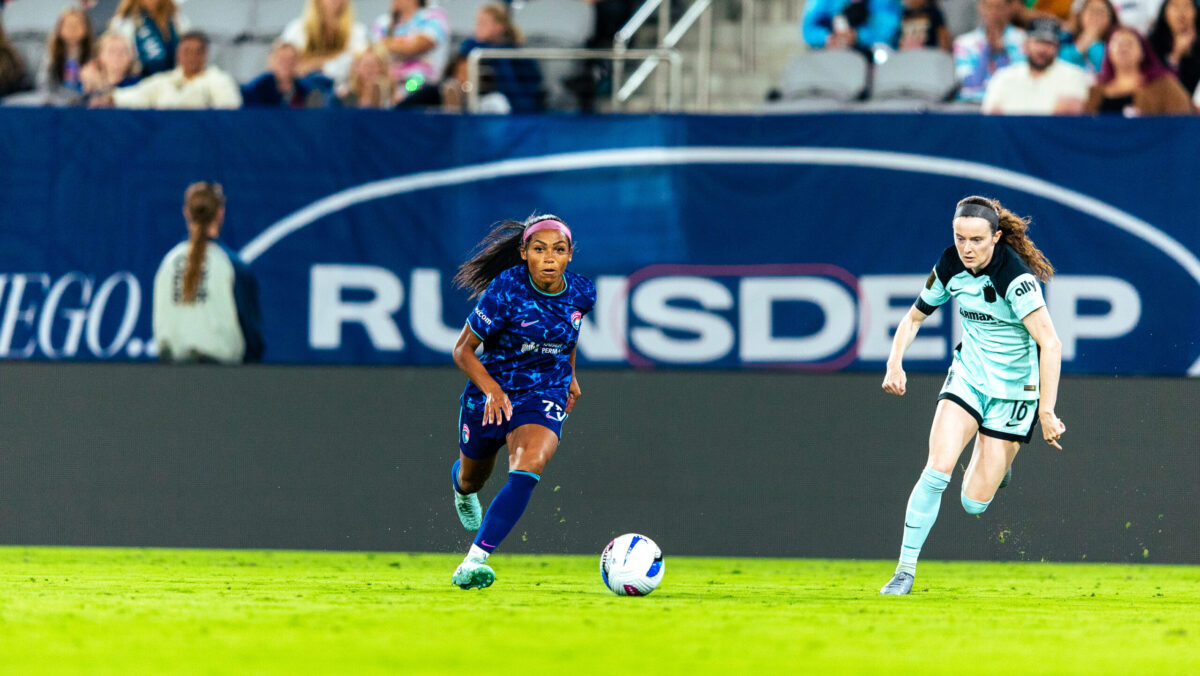 San Diego Wave FC players in action at the Snapdragon Stadium
